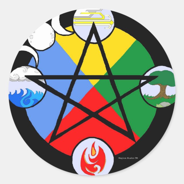 Pentagrammaufkleber Runder Aufkleber (Vorderseite)