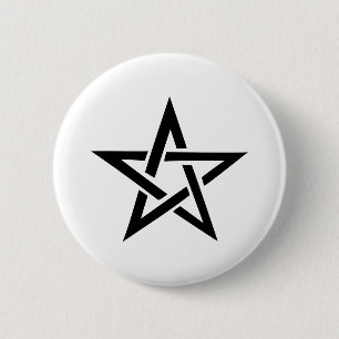 Pentagrammtebel 666, schwarzes Pentagramm Button