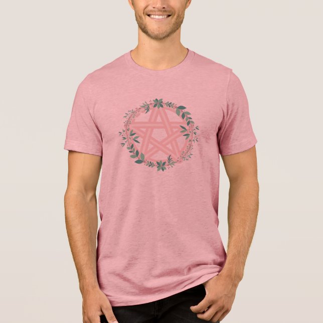 Pentakel-Kranz - pastellrosa Tri-Blend Shirt (Vorderseite)