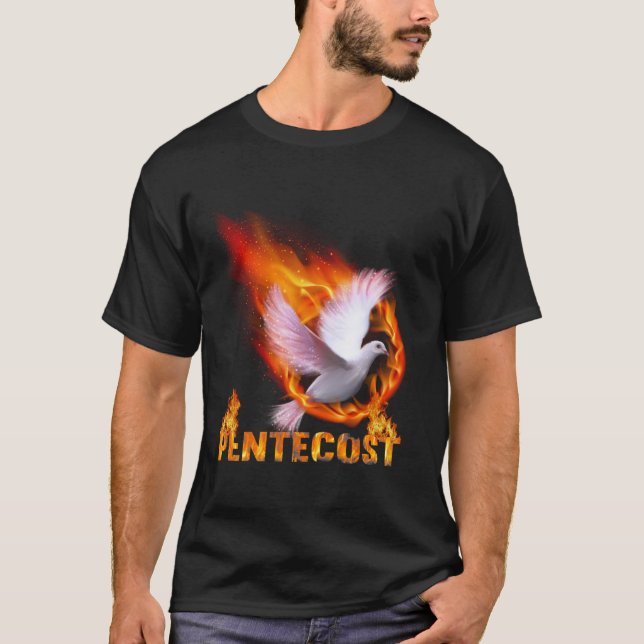 Pentecost Doves Fire Flame Holy Spirit Catholic  T-Shirt (Vorderseite)