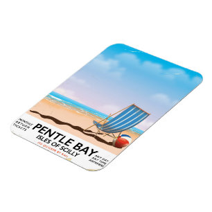 Pentle Bay Isles of Scilly Reiseplakat Magnet