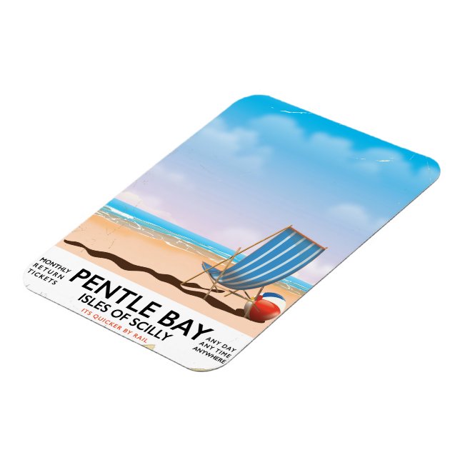 Pentle Bay Isles of Scilly Reiseplakat Magnet (Linke Seite)
