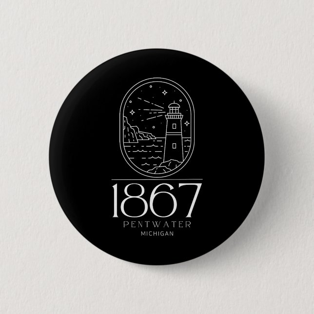 Pentwater Michigan Michigander Staat Mi Reise Boa Button (Vorderseite)