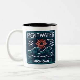 Pentwater Michigan Neon-Schild Kaffeetasse 