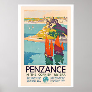 Penzance an der Kornischen Riviera - Vintage Reise Poster