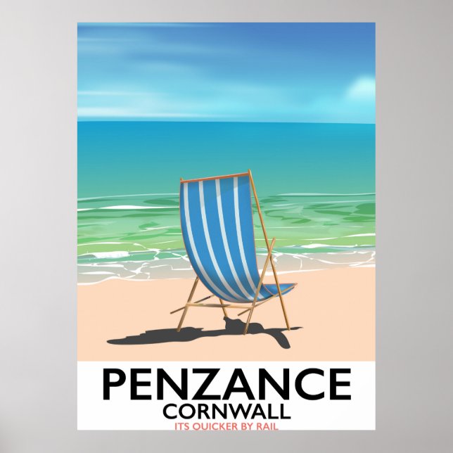 Penzance beach Devon vintage travel poster (Vorne)
