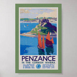 Penzance in der Cornish Riviera Vintage Poster 193