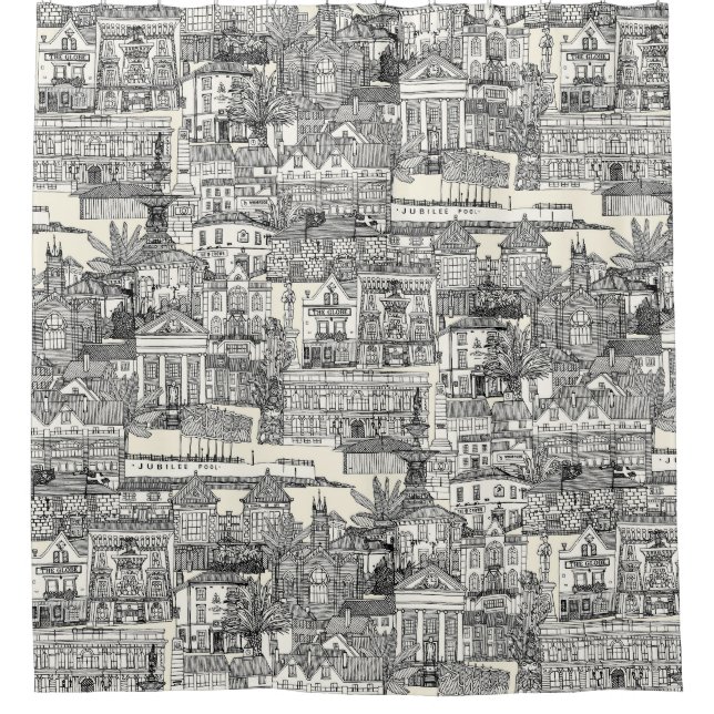 Penzance toile schwarze Perle Duschvorhang (Vorderseite)