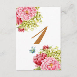 Peongea und Hydrangea Nummer 1 RSVP Karte