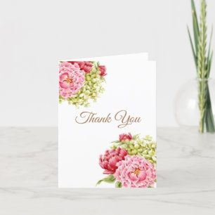 Peongea und Hydrangea Vielen Dank, leere geklappte Ankündigung