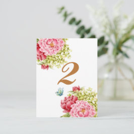 Peongs und Hydrangea-Tafelkarte Nr. 2 RSVP Karte
