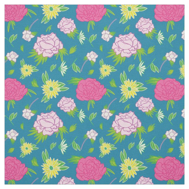 peonias y margaritas stoff (Muster)