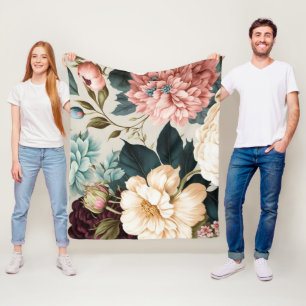 Peoniegeflecht und Gardenie Nahtloses Muster Fleecedecke
