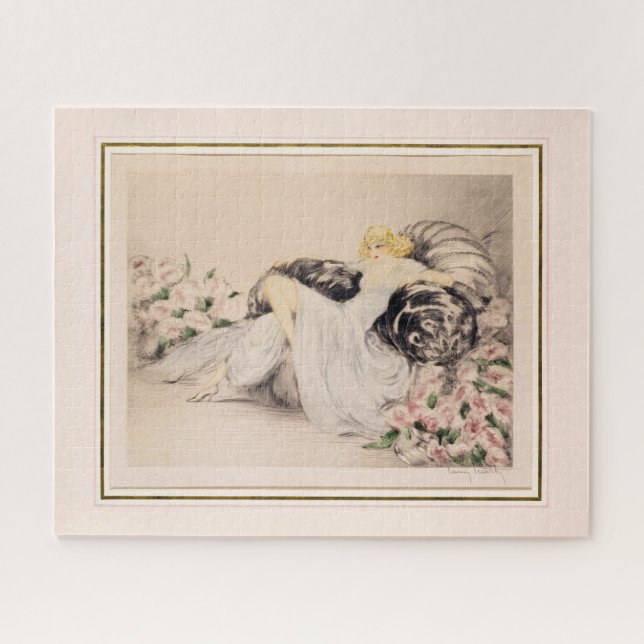 Peonies, 1935 von Louis Icart Puzzle (Horizontal)