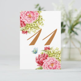 Peonies and Hydrangea Table Card No. 11 RSVP Karte