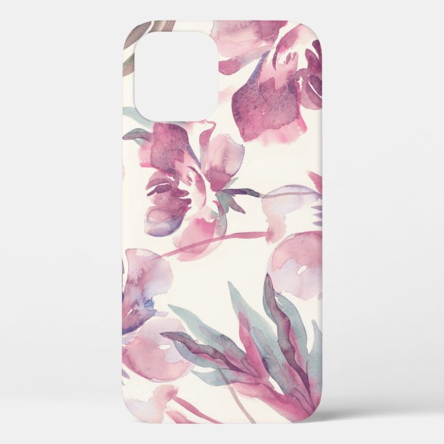Peonies Aquarell: nahtlos blühender Hintergrund. Case-Mate iPhone Hülle (Rückseite)