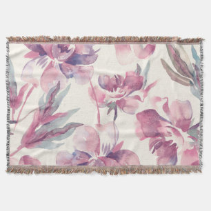 Peonies Aquarell: nahtlos blühender Hintergrund. Decke