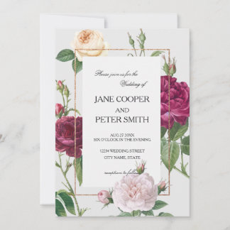 Peonies arrangement. Budget Wedding Invitation Einladung