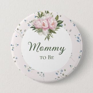 Peonies Baby Showbutton Button
