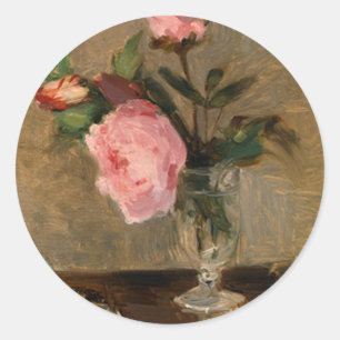 Peonies Berthe Morisot Kunst Runder Aufkleber