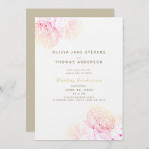 Peonies Blush Gold Elegante Moderne klassische Hoc