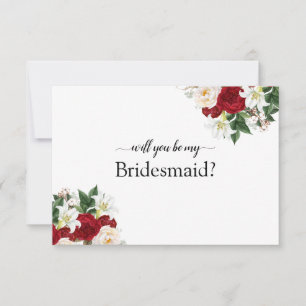 Peonies Burgundy werden Sie meine Bridesmaid-Karte Dankeskarte