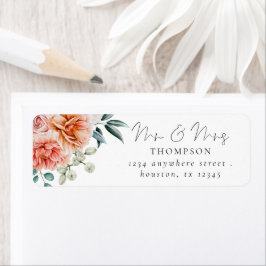Peonies Coral Mr Mrs Return Name Address