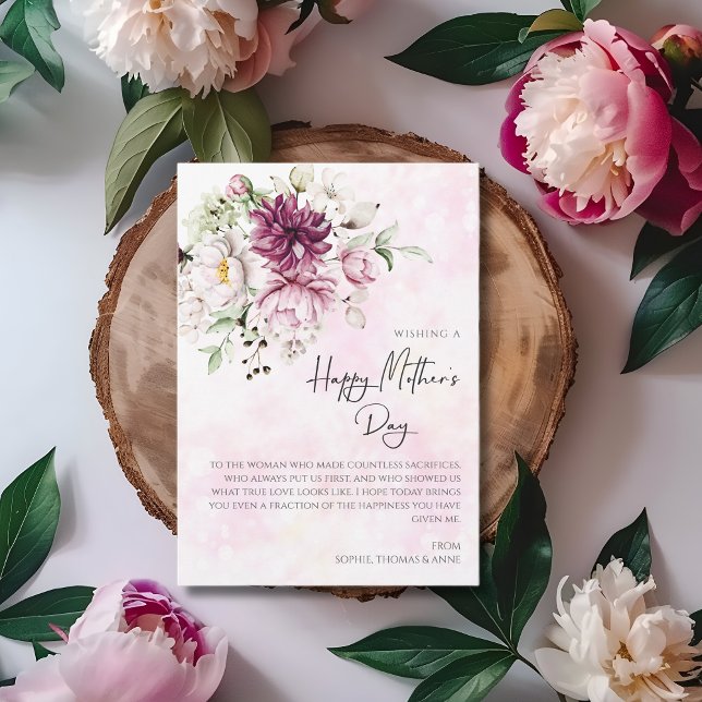 Peonies eleganter Muttertag Feiertagskarte (Von Creator hochgeladen)