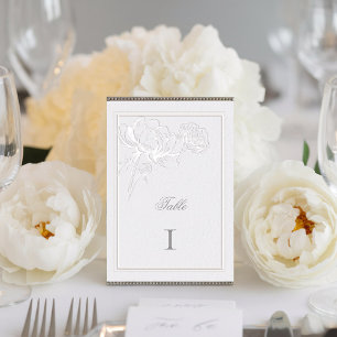 Peonies Elfenbein Doppelrahmen Formal Elegante Hoc Tischnummer