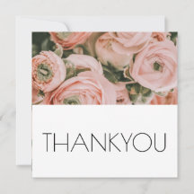 PEONIES FLORAL DANKYOU FLAT CARD