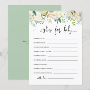 Peonies Gold Glitzer Baby wünscht Babydusche Einladung