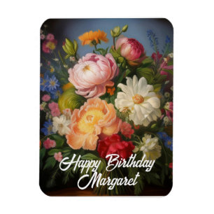 Peonies Happy Birthday Magnet