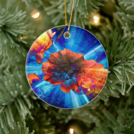 Peonies in blauem Licht Keramik Ornament