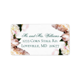 Peonies in den Pariser Rücksendeadressen-Aufkleber Adressaufkleber