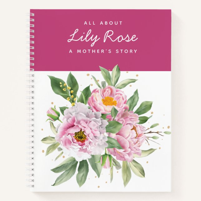 Peonies Letters to My Daughter Keepake-Notebook Notizbuch (Vorderseite)