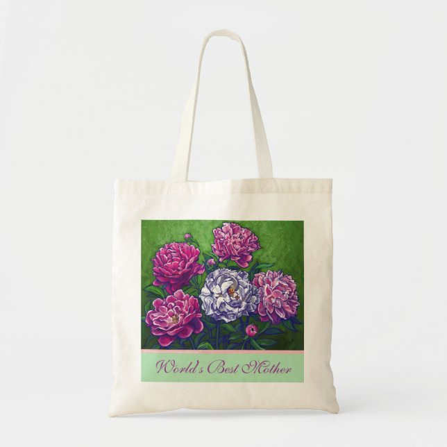 Peonies Mother's Day Bag Tragetasche (Vorne)
