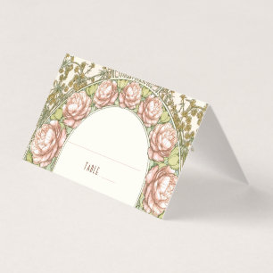 Peonies Name Cards Hochzeitstisch Vintag