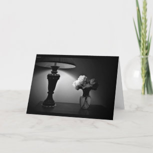 Peonies - noir, card karte