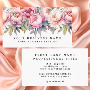 Peonies Peony Blume Business Cards Visitenkarte