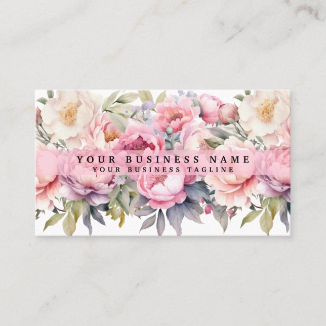 Peonies Peony Blume Business Cards Visitenkarte (Vorderseite)