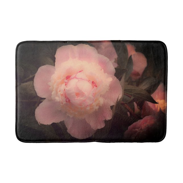 Peonies Pink Peony Blume Natur Badematte (Vorderseite)