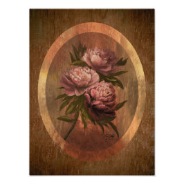 Peonies Poster 12x16