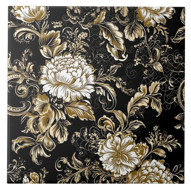 Peonies Premium Luxe Tiles Fliese (Vorderseite)