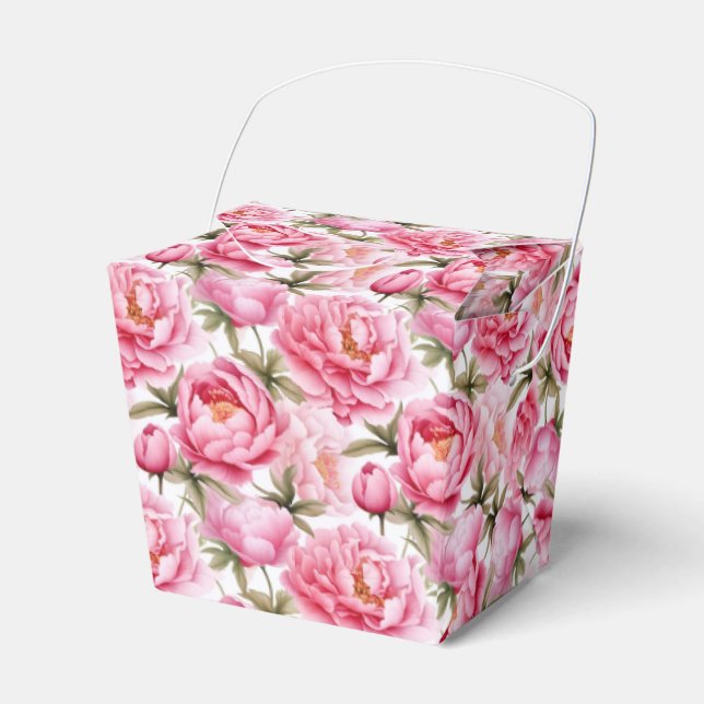 Peonies Print Party Leckerei Box Geschenkschachtel (Vorderseite)