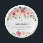 Peonies Rose Floral Kommune Pappteller<br><div class="desc">Schönes handgemalt Aquarell Blume Design mit einer hellen Frühlingsfarbenpalette,  um eine Touch Eleganz zu Ihrem Event hinzuzufügen.</div>