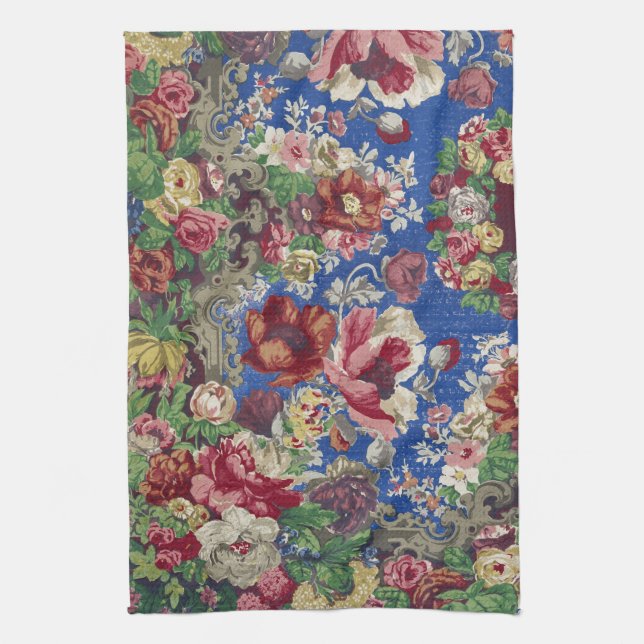 Peonies & Rose, Vintage Barockblumenmuster Geschirrtuch (Vertikal)