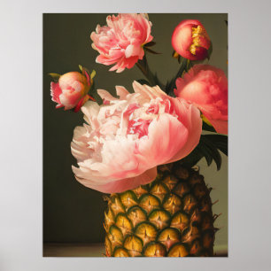 Peonies und Ananas Poster