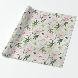 Peonies und Pink Petals Blumengarten Geschenkpapier