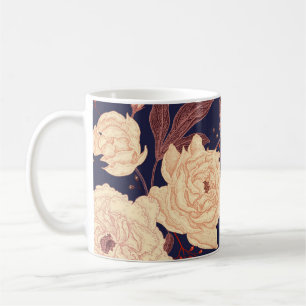 Peonies und Rose. Vintages, nahtloses Muster Kaffeetasse