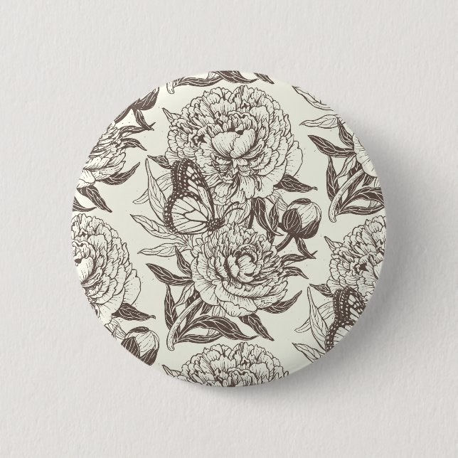Peonies und Schmetterlinge blockieren den Druck, d Button (Vorderseite)